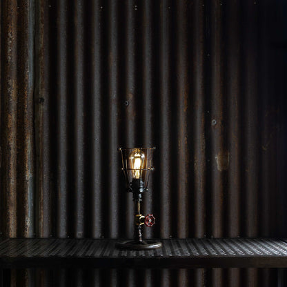 Groundwork industrial table lamp handmade from reclaimed ship pipes, view 2