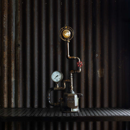 Stackhouse industrial table lamp handmade from reclaimed ship pipes